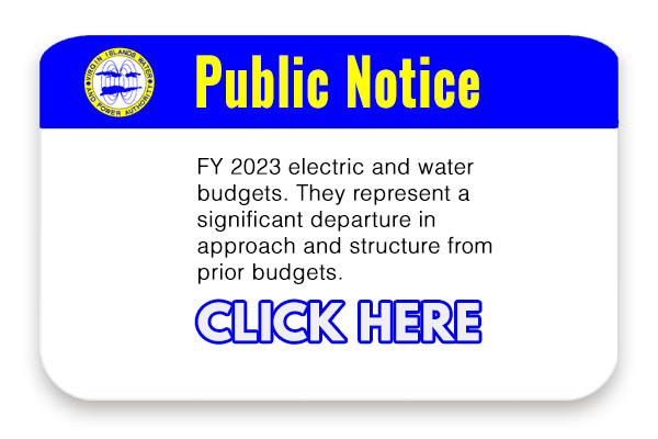 FY 2023 electric and water  budgets